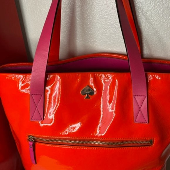 Kate Spade Fun Orange Pink Shoulder Bag - Picture 3 of 16